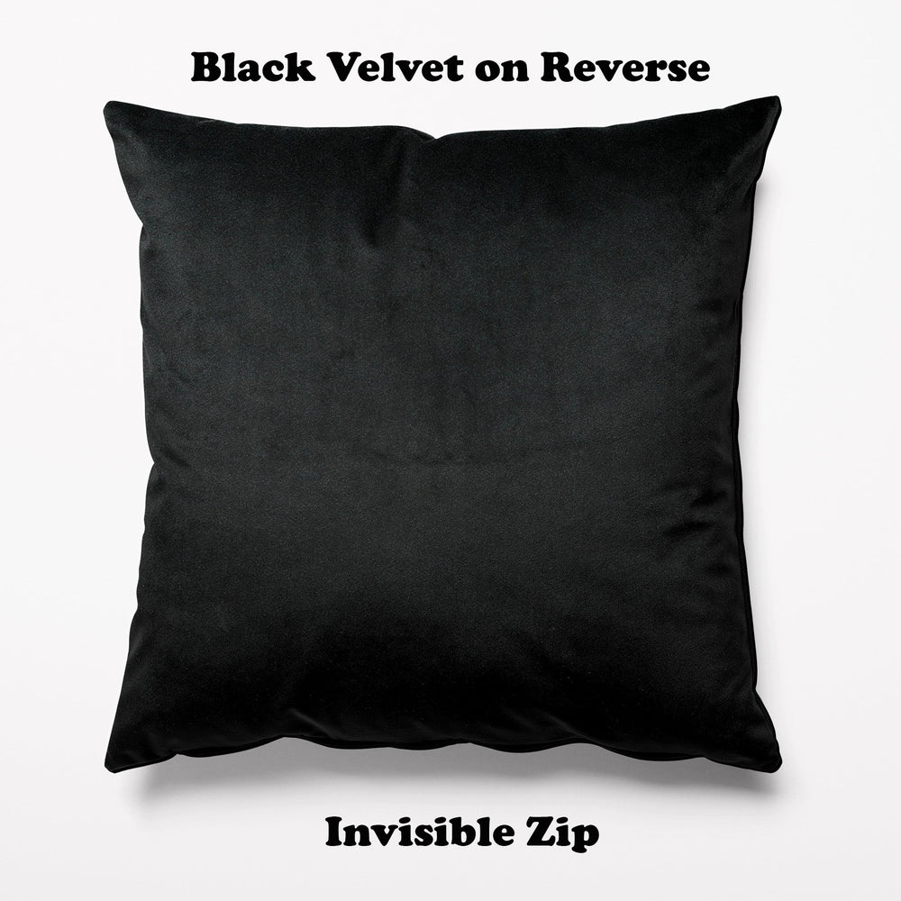 
            
                Load image into Gallery viewer, Skull and Roses Black and White Velvet Cushion
            
        