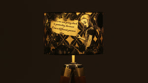 Alice in Wonderland Black and Gold Velvet Lampshade - Kitsch Republic