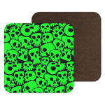 Spooky Coaster, Halloween Gift, Skulls Decor, Green spooky