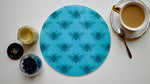 Blue Small Bee Glass Worktop Saver - Chopping Board - Placemat - Kitsch Republic