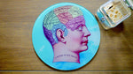 Phrenology Brain Skull Glass Worktop Saver - Chopping Board - Placemat - Kitsch Republic