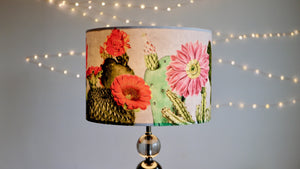 Grey Bright Cactus Velvet Lampshade - Kitsch Republic