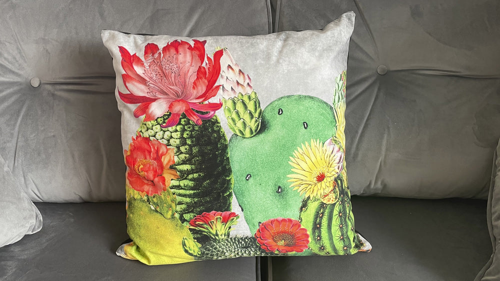 Cactus Velvet Cushion - Kitsch Republic