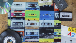 Cassettes 80s Retro 40cm x 30cm Glass Worktop Saver / Serving Platter / Placemat - Kitsch Republic