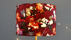 Cat Cinema Red/Burgundy Lampshade - For Lamp or Ceiling - Kitsch Republic