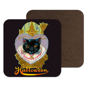 
            
                Load image into Gallery viewer, Charms of the Witching Hour Black Cat Halloween Coaster
            
        