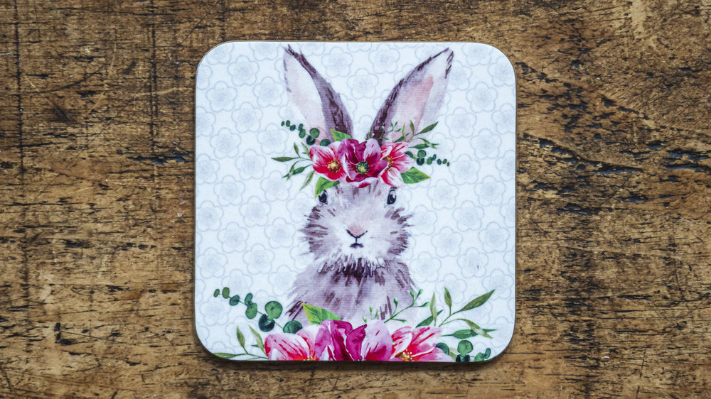 
            
                Load image into Gallery viewer, Rabbit Flower Crown Coaster - Kitsch Republic
            
        