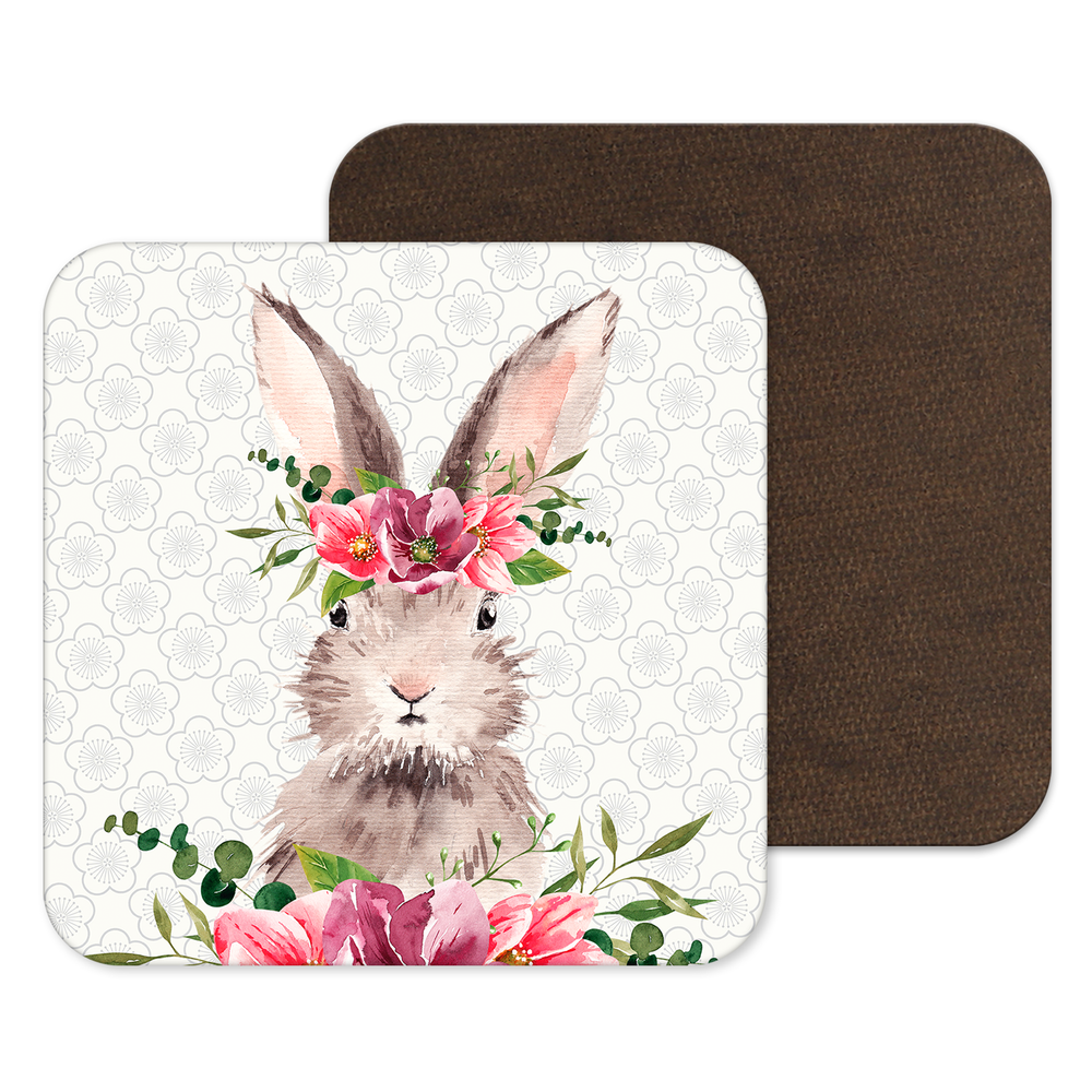 Rabbit Gift, Cute Rabbit Coaster, Hare Drinks Mat, Small Animal Cute Gift