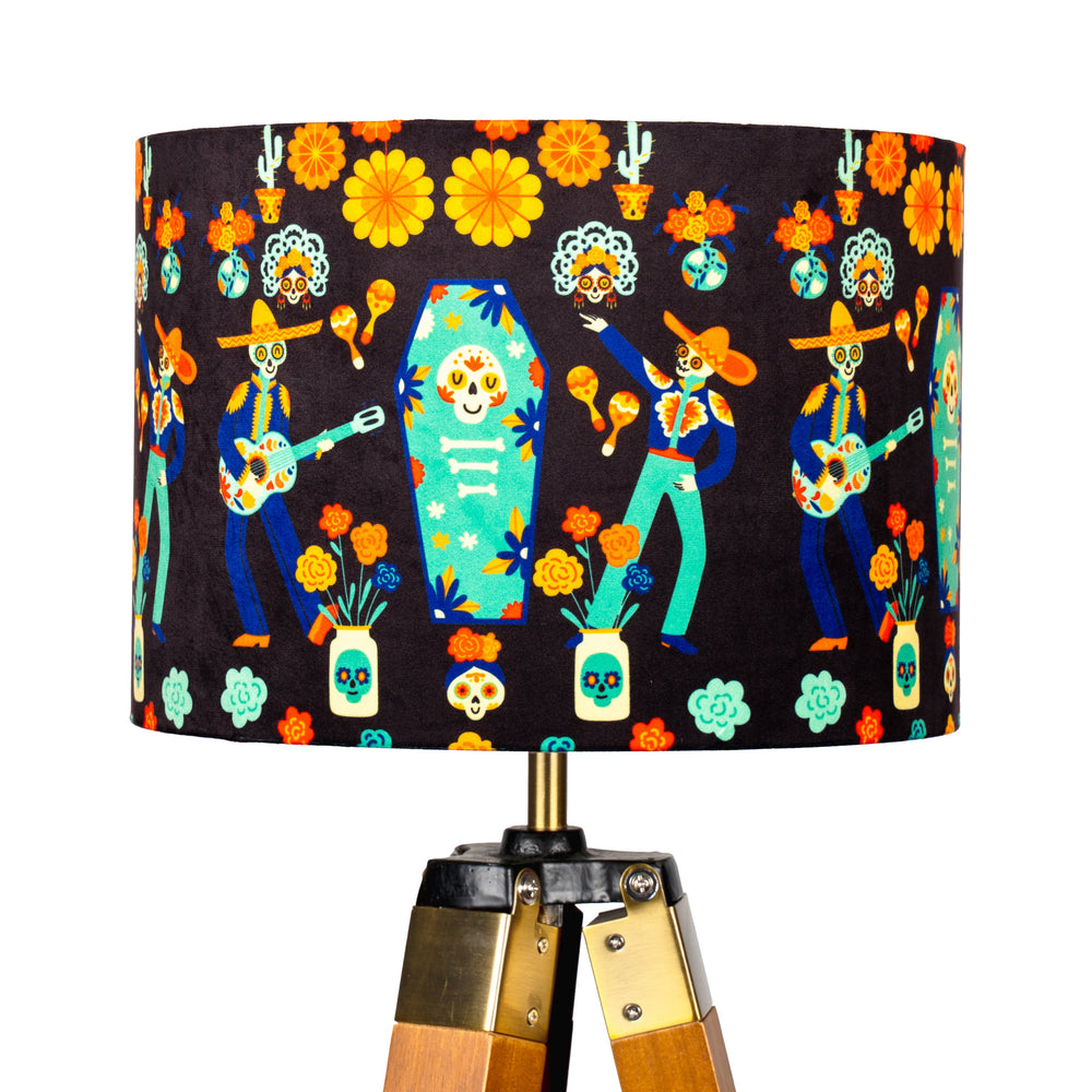Day of the Dead themed interiors, Black Gothic Lampshade, Mexican Lampshade for bedside lamps
