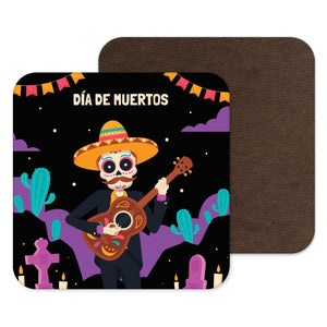 Dead of the Dead Coaster, Halloween Gift, Mexican Drinks Mat