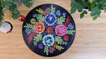 Black Floral Worktop Saver - Chopping Board - Placemat - Kitsch Republic