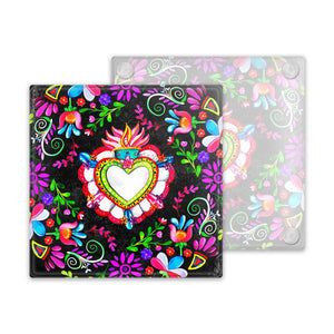 Mexican Heart Valentines Glass Coaster