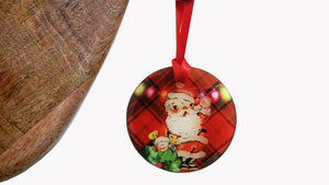 
            
                Load image into Gallery viewer, Retro Santa Glass Christmas Decoration - Kitsch Republic
            
        