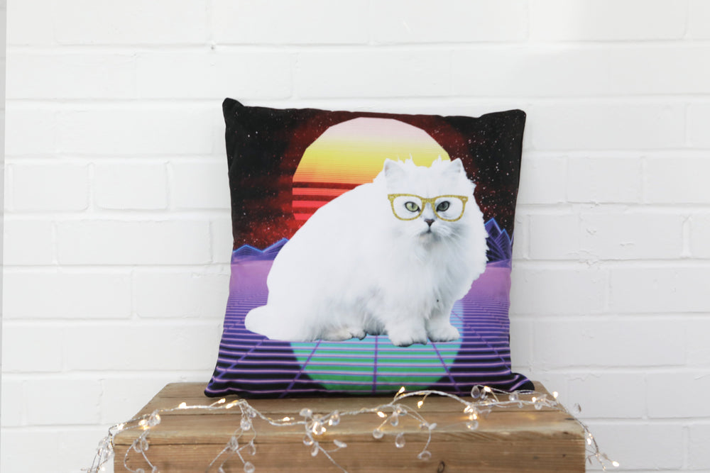 Disco Cat Velvet Cushion - Kitsch Republic