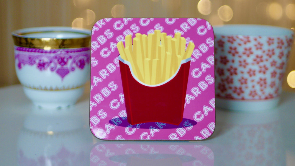 
            
                Load image into Gallery viewer, French Fries Carbs Coaster - Fast Food Collection - Kitsch Republic
            
        