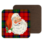 Christmas Coaster Drinks Mat - Santa Xmas Yuletide Cute Retro Xmas