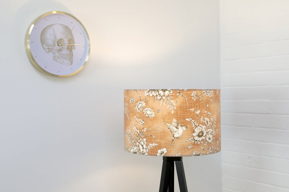 Coral Amber Floral Finch Bird Lampshade - Kitsch Republic