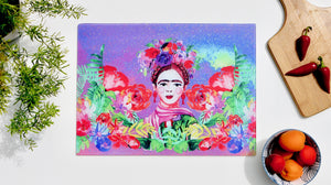
            
                Load image into Gallery viewer, Frida Kahlo 40cm x 30cm Glass Worktop Saver / Serving Platter / Placemat - Kitsch Republic
            
        