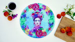 Frida Khalo Blue Glass Worktop Saver - Chopping Board - Placemat - Kitsch Republic