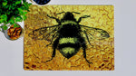 Gold Large Bee 40cm x 30cm Glass Worktop Saver / Serving Platter / Placemat - Kitsch Republic