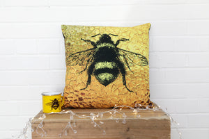 Gold Bee Velvet Cushion - Kitsch Republic