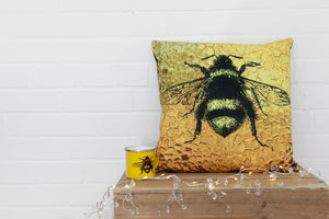 Gold Bee Velvet Cushion - Kitsch Republic