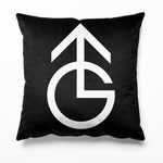 Granada TV - Black White Logo Manchester Velvet Cushion - Kitsch Republic