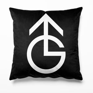 Granada TV - Black White Logo Manchester Velvet Cushion - Kitsch Republic