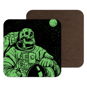 Skeleton in Space - Astronaut Green Spooky Coaster