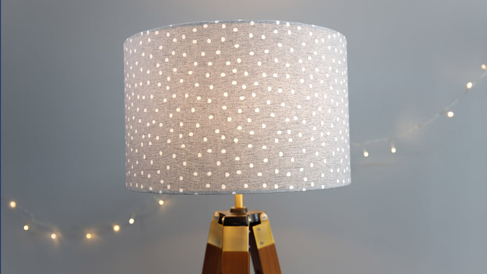 Grey Polkadot Lampshade - Kitsch Republic
