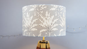 Grey Tropical Plantation Leaves Handmade Lampshade 40cm - Kitsch Republic