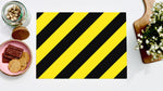 Yellow and Black 40cm x 30cm Glass Worktop Saver / Serving Platter / Placemat - Kitsch Republic