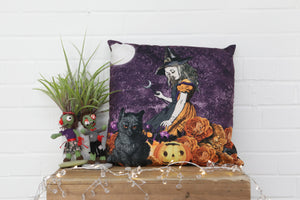 Alice in Wonderland Halloween Velvet Cushion - Kitsch Republic