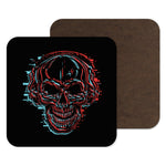 Skull Coaster, Skeleton Drinks Mat, Creepy Scary Gift, Skull in Headphones