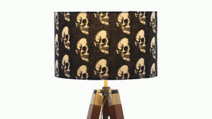 Happy Halloween Skull Black Velvet Lampshade - Kitsch Republic