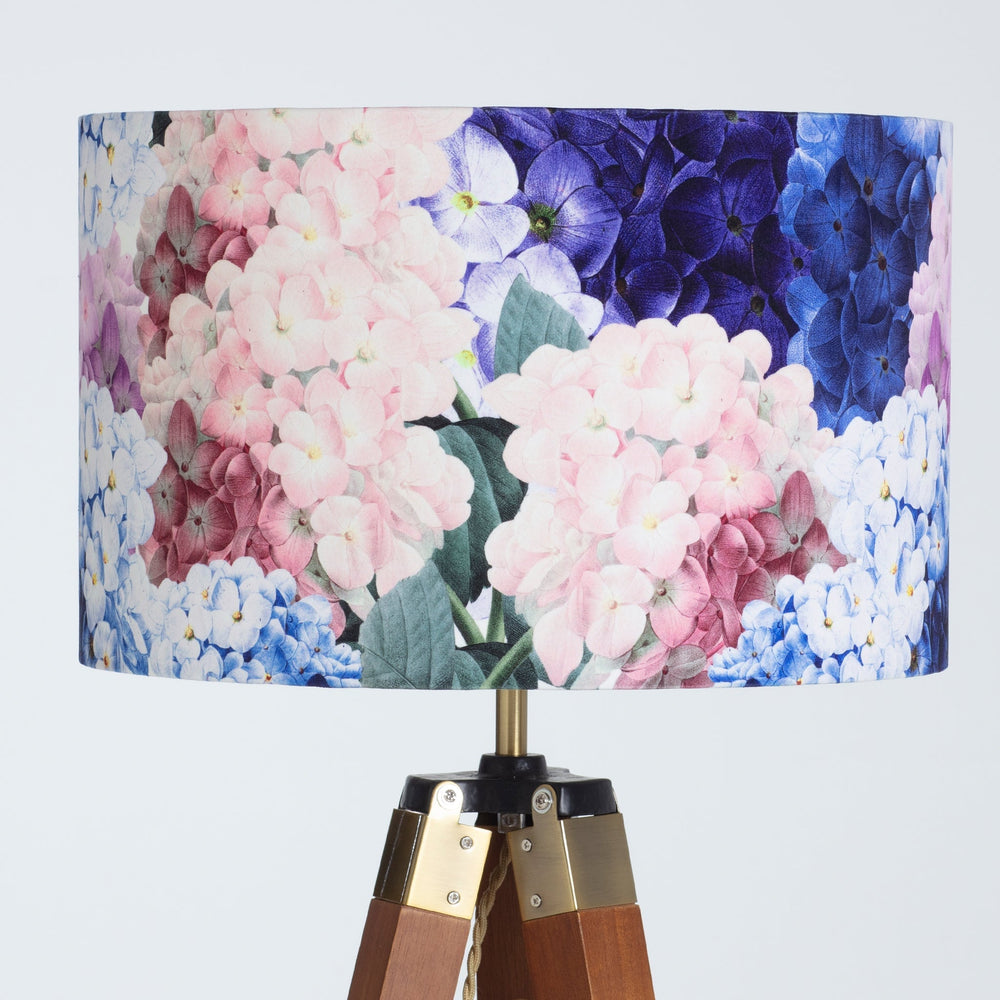Hydranger Floral Botanical Lampshade in Velvet for Table or Floor Lamps