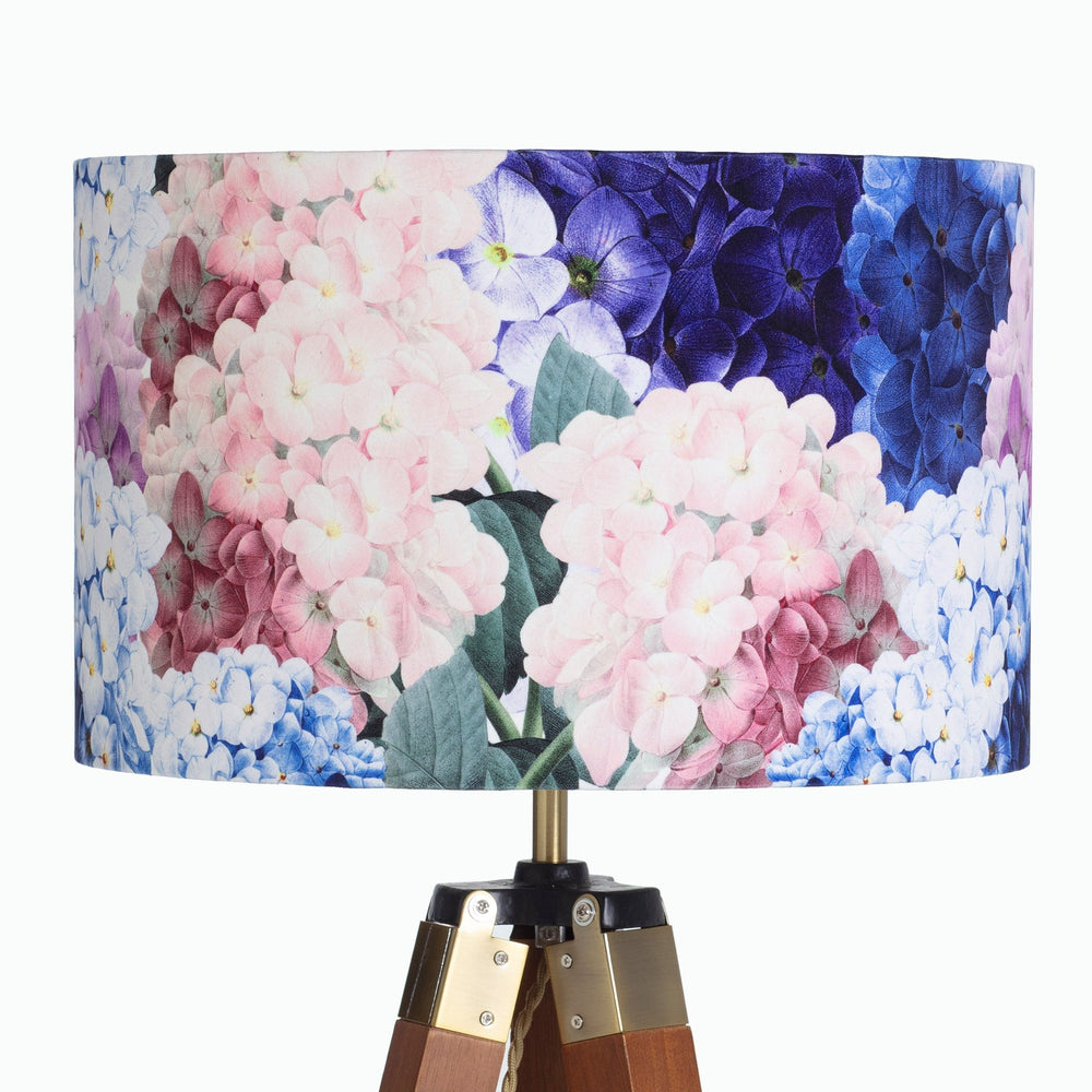 Hydranger Floral Botanical Lampshade in Velvet for Table or Floor Lamps