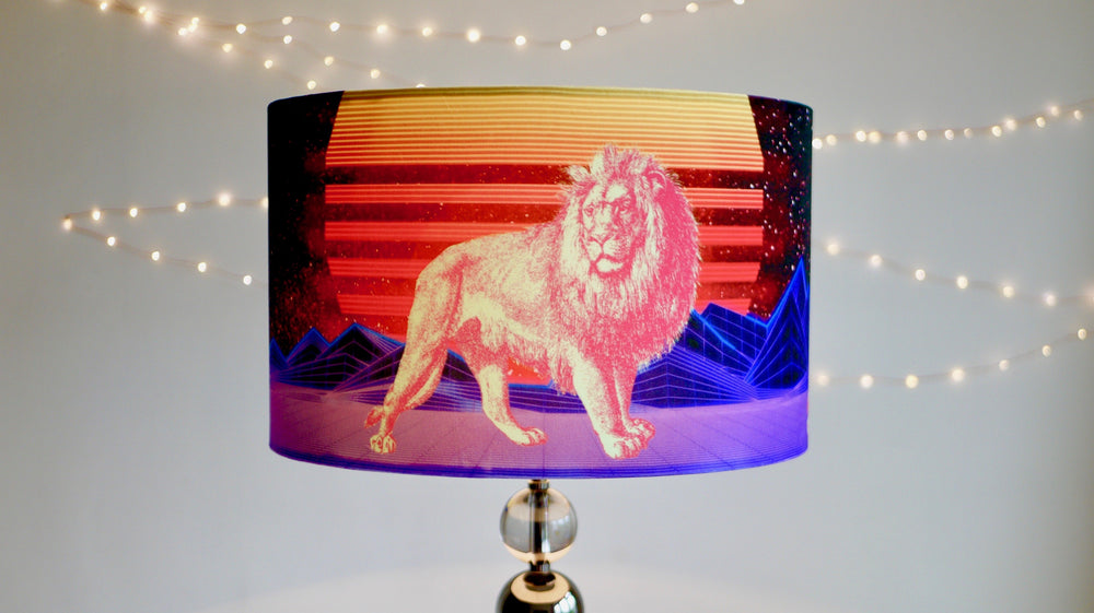 Neon Lion Velvet Lampshade - Kitsch Republic