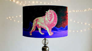 
            
                Load image into Gallery viewer, Neon Lion Velvet Lampshade - Kitsch Republic
            
        