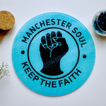 Mancheter Soul - Northern Soul Blue Glass Worktop Saver - Chopping Board - Placemat - Kitsch Republic