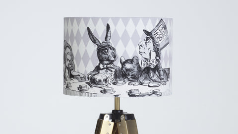 Alice in Wonderland Mad Hatters Tea Party Velvet Lampshade - Kitsch Republic