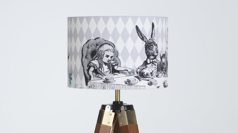 Alice in Wonderland Mad Hatters Tea Party Velvet Lampshade - Kitsch Republic