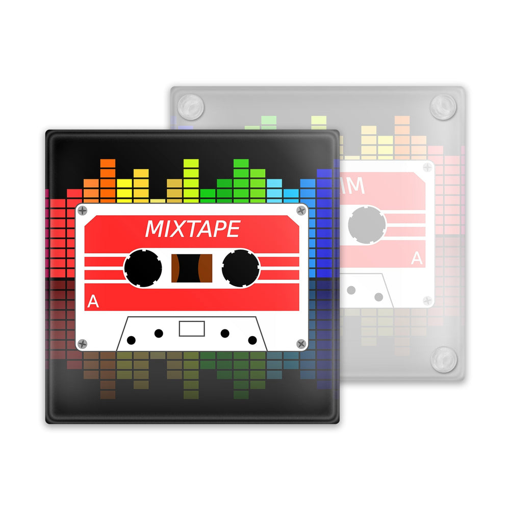 Mixtape Cassette Retro Glass Coaster