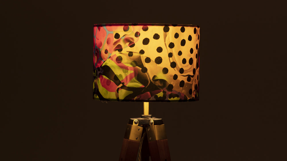 
            
                Load image into Gallery viewer, Neon Animal Print Velvet Lampshade - Kitsch Republic
            
        