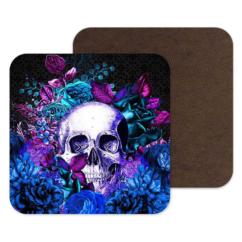 Creepy coaster, halloween decor, skulls gift, skeleton drinks mat