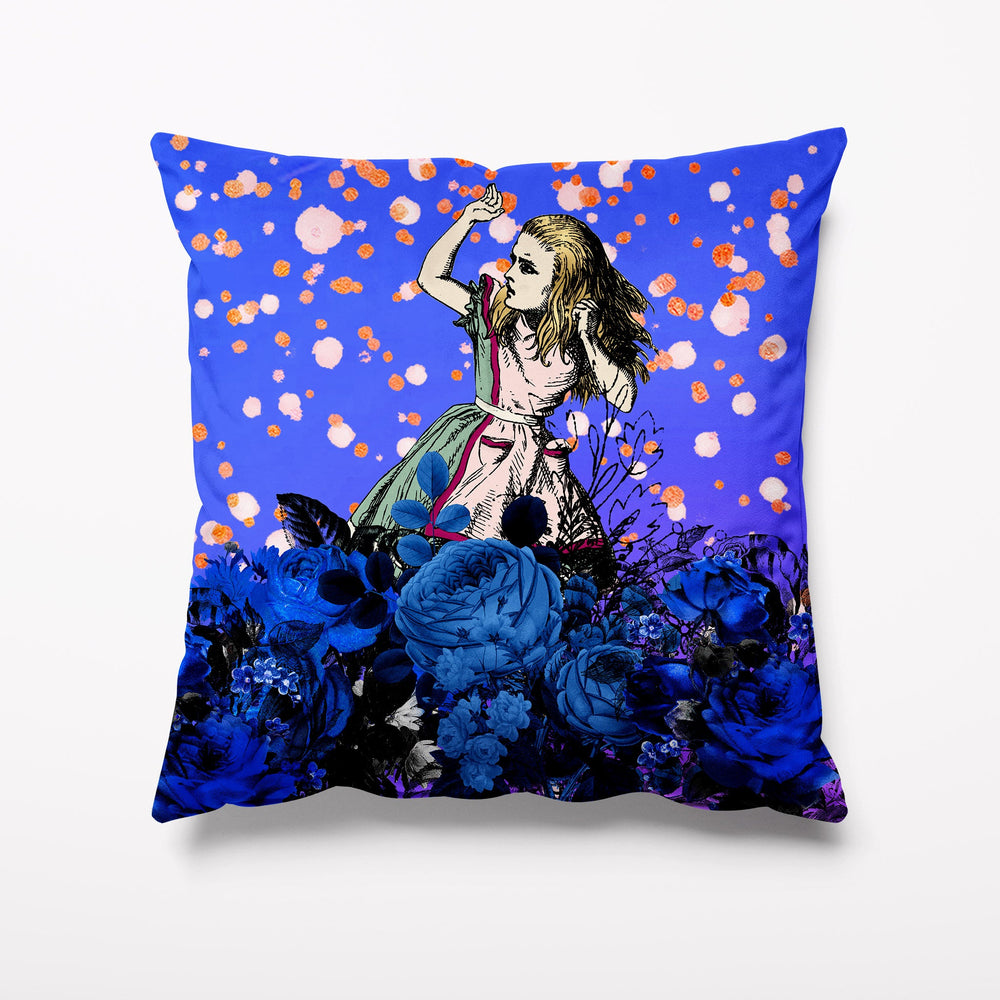 Outdoor Garden Cushion - Alice in Wonderland Blue Alice - Kitsch Republic
