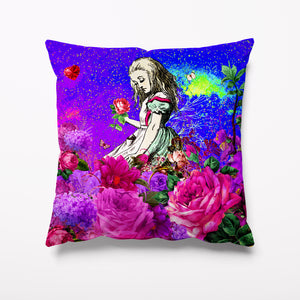 Outdoor Garden Cushion - Alice in Wonderland Purple Mardi Gras - Kitsch Republic