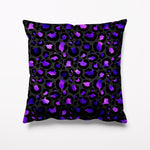 Outdoor Garden Cushion - Leopard Animal Print Purple Black - Kitsch Republic
