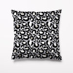 Outdoor Garden Cushion - Leopard Animal Print Grey Black Monochrome - Kitsch Republic