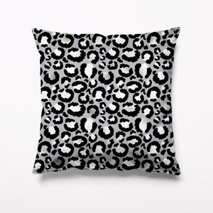 
            
                Load image into Gallery viewer, Outdoor Garden Cushion - Leopard Animal Print Grey Black Monochrome - Kitsch Republic
            
        